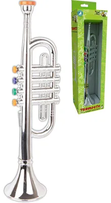 Produktbild von Spielzeug Trompete silber 4 Tasten 38cm Musik Instrument