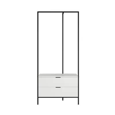 Image de trendteam Vestiaire compact Jody blanc mat/métal noir L/H/P 85/190/47 cm
