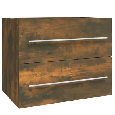 Obrázok produktu pre vidaXL Umývadlová skrinka Smoked Oak 60x38,5x48 cm Materiál dreva