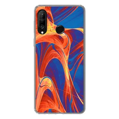 Produktbild von MuchoWow® Handyhülle Schutzhülle Hülle für Huawei P30 Lite Kunst - Wellen - Farbe - Psychedelisch Silikon Softcase Handy Hülle - Handyhülle