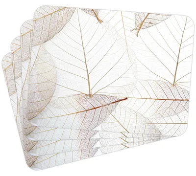 Obrázok produktu pre Podložka sada 4 kusov 40x30 cm listy 1, podložka na stôl umývateľná - žiaruvzdorný korkový podklad odoláva teplotám 100 °C