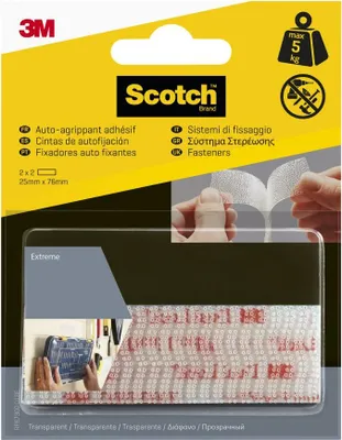 Image de Scotch 7100151768 Velcro Transparent 2 pièce(s)