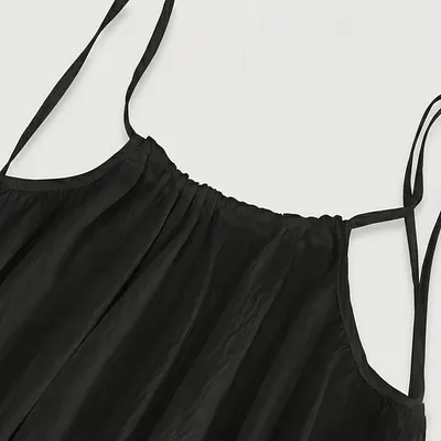Produktbild von Rückenfreies Damenkleid mit verstellbaren Trägern, Schwarzes Sommerkleid für Damen, Damen Maxikleid - AMOREVA 2XL/3XL