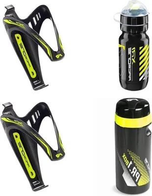 Produktbild von Famanu Trinkflasche und Werkzeugkiste Set - Schwarz/Gelb