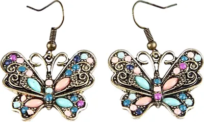 Produktbild von Bohemian Damen Schmetterling Libelle Strass Charm Haken Ohrringe Schmuck Geschenk-1