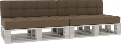 Produktbild von Palettenkissen, Palettenauflagen Sitzkissen Rückenlehne Gesteppt PFG 2xSet (Sitzkissen 120x80 +Rückenlehne 120x40), Hellbraun)