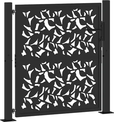 Obrázek produktu pro Zahradní brána černá 100 x 100 cm ocelový design křídla