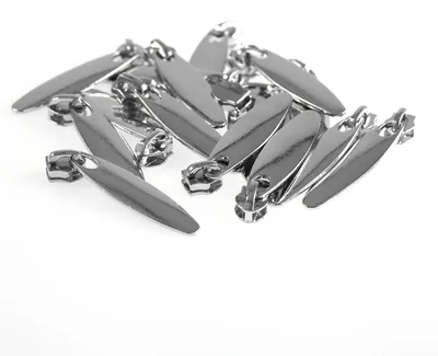 4 Zipper für Spiralreißverschluss, 5mm, non lock, silber
