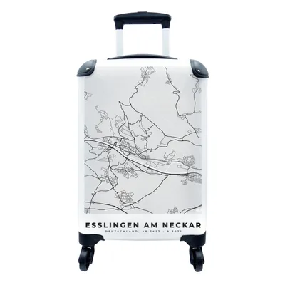 Produktbild von MuchoWow® Koffer Handgepäck Trolley Rollkoffer Kleine Reisekoffer mit 4 Rollen - Esslingen Am Heckar- Karte - Stadtplan - Deutschland - Cabin Size < 55x40x23 cm & 55x40x20 cm - Fotokoffer - Kabinenkoffer - Boardgepäck - Reise-Box - Reisekoffer - Reisegepäck - Koffer mit Bild - Trolley für Kinder