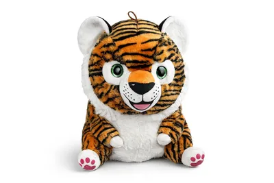 Produktbild von Kuscheltier Tiger 34 cm orange-weiß – Weiches Plüschtier, Stofftier