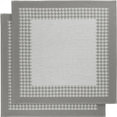 Produktbild von küchentuch 65x65 cm Baumwolle weiß/grau 2 Stück