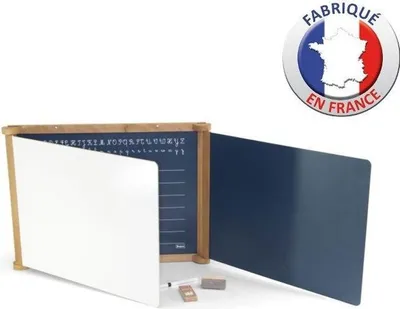 Produktbild von Holz Staffelei Tafel JEUJURA, Triptychon, 59 x 46 cm, Kreidetafel, Abwischbare Filzstifttafel, Chene Teinté