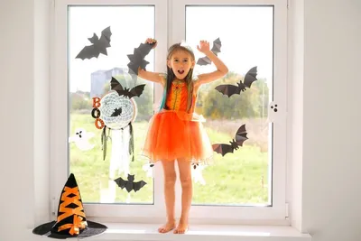 Productafbeelding van Decords Halloween-raamstickers met vleermuizen, model 035-075 – Afmetingen: 30 cm