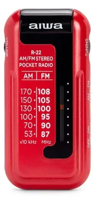 Imagen del producto de Aiwa R-22RD, Personal, Analógico, AM, FM, Analógico, 3,5 mm, Rojo
