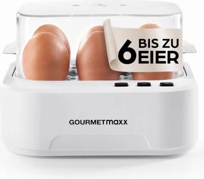 Produktbild von GOURMETmaxx Eierkocher sprechend 400W weiß für 6 Eier