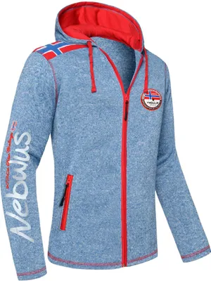 Produktbild von Nebulus Fleecejacke NORSKA Herren, warme Fleece Jacke, mit langem Full-Zip Reißverschluss, P4648 - Herren, türkis meliert, S