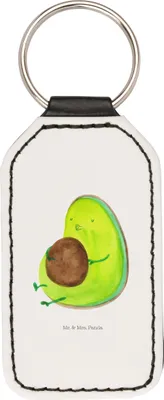 Produktbild von Mr. & Mrs. Panda Schlüsselanhänger Avocado Pfeifen - Weiß - Geschenk, schlüsselbund anhänger, für schlüssel, Mit Spruch, Diät, Abnehmen, Schwanger, Taschenanhänger
