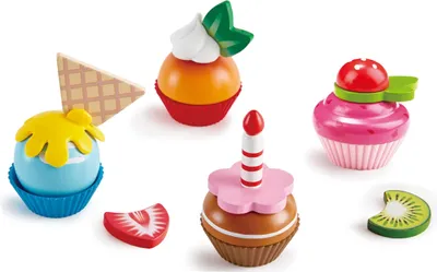 Produktbild von Hape Cupcakes Küchenspielzeug Kuchen Törtchen Rollenspiel Kochen Spielzeug Spiel