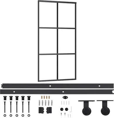 Obrázek produktu pro vidaXL Posuvné dveře s kováním ESG sklo a hliník 102x205 cm
