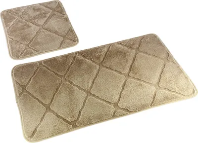 Zdjęcie produktu dla Dywanik łazienkowy Dywanik łazienkowy Muna Beige 2 sztuki 2 sztuki: dywanik 45x75+ podkład 45x35