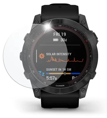 Immagine prodotto di Pellicola protettiva in vetro temperato FIXED per smartwatch Garmin Fenix 7X, confezione da 2 pezzi, trasparente