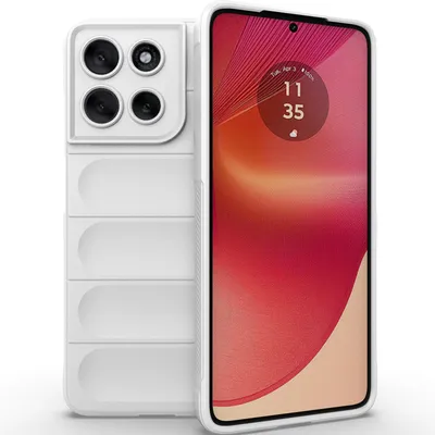 Produktbild von Handyhülle für Motorola Moto G56 Weich TPU Silikon Stossfest Anti-rutsch Hülle Weiß