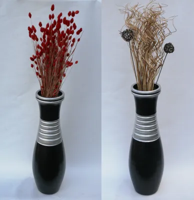Produktbild von Bodenvase Keramik Schwarz - Silber - ca.60 CM - Modell: "Black Pearl"