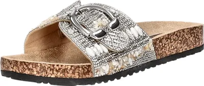 Produktbild von living UPDATED Damen-Pantolette mit Tieffußbett Silber-Mehrfarbig, Farbe:multicolor, EU Größe:39
