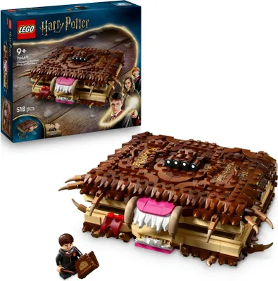 Produktbild von LEGO Harry Potter Beißendes Monsterbuch der Monster – Interaktives Spielzeug mit Rückziehmotor und beißendem Mund – mit Neville Longbottom Mini-Figur – Geschenk für Kinder ab 9 Jahren und Harry Potter Fans – 76449