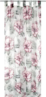 Produktbild von Gardine Voile mit Schlaufen, Schlaufenschal Dekoschal (Flower) in der Größe: 140x245cm