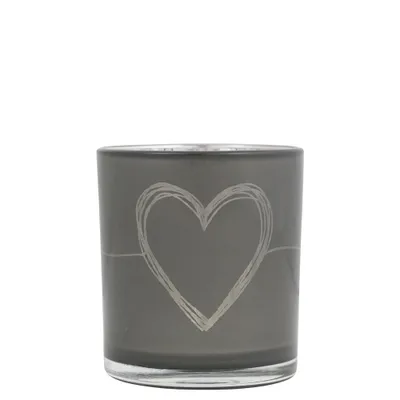Imagen del producto de Mars & More, portavelas en forma de corazón, color gris, tamaño pequeño, 8 cm