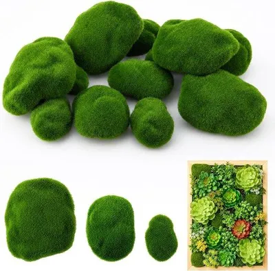 Productafbeelding van 12 stuks kunstmosstenen voor terrariumdecoratie