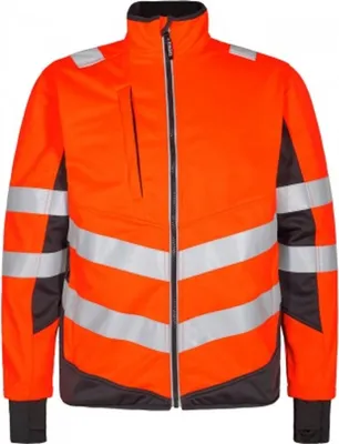 Produktbild von F. Engel Safety Softshelljacke, Orange/Anthrazit Grau, Gr. M
