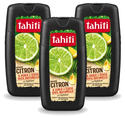 Obrázok produktu pre 3 x Tahiti sprchový gél Citrón a kokosový olej - hydratačný - 250 ml - výhodný balík - 3 kusy
