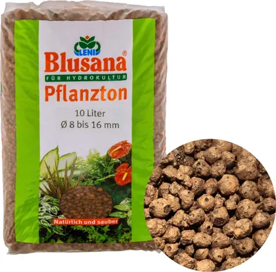 Produktbild von Blusana Blähton Pflanzsubstrat 10l grobe Körnung 8-16mm Tongranulat Hydrokultur & Drainage Pflanzton Granulat