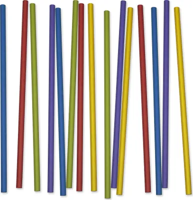 Produktbild von Papier Trinkhalme, bunt gemischt, 250 x 8 mm, 4 lagig, 3250 Stück (1 Karton)