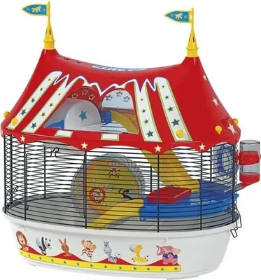 Produktbild von Hamsterkäfig Circus Fun, 49,5x34x42,5 cm, Rot, Mit Zubehör, Ferplast