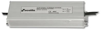 Obrázek produktu pro Elektrický transformátor Ecolite, 230 V na 12 V, 16,7 A, 200 W, DX-WP-200W/IP67