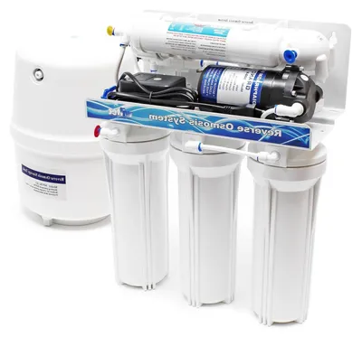 Image de Filtre à eau – Système d'osmose inverse à 5 étapes avec pompe de surpression et une capacité de 180 litres par jour