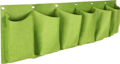 Produktbild von Multipack 2pcs Horizontal wachsen Tasche 6 Textil Wand Pflanzer Grün, 1 Stück
