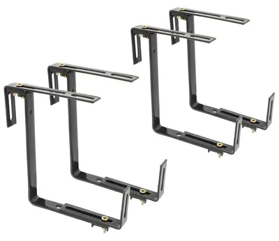 Produktbild von Blumenkastenhalter Blumenkastenhalterung Balkonkastenhalter - 3 bis 14 cm breit - Anthrazit - 4 Stück - Für den Balkon