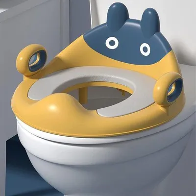 Productafbeelding van Famanu kinder toiletbril met zacht kussen en handgreep - Trainingsstoel voor kinderen van 1 tot 8 jaar
