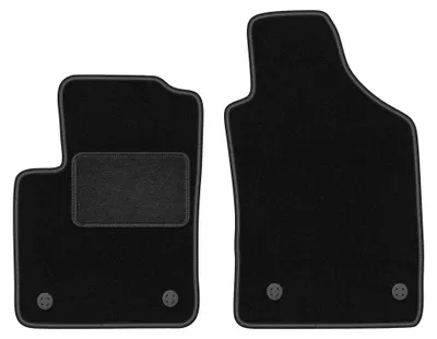 Zdjęcie produktu dla Dywaniki samochodowe welurowe przednie do: Fiat 500 FL (2013-2019, hatchback) czarne, dopasowane