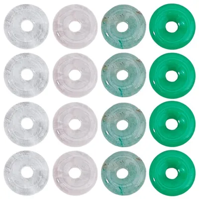 16 Edelstein-Donut-Perlen, 4 Stile, 12-13 mm, für Schmuck
