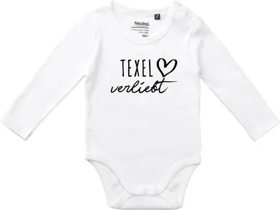 Produktbild von Huuraa Baby Body Texel verliebt 74 White  Baumwolle Fairtrade Langarmbody Geschenkidee
