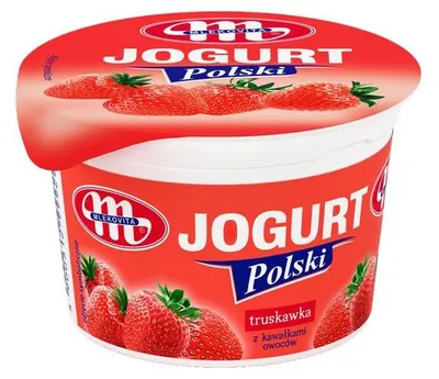 Zdjęcie produktu dla Mlekovita Jogurt Polski truskawkowy 100g
