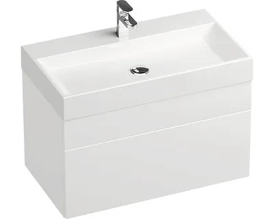 Obrázok produktu pre Kúpeľňová skrinka pod umývadlo RAVAK Natural biela vysoko lesklá 800 x 450 x 450 mm X000001052