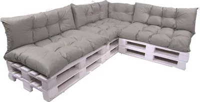 Produktbild von Palettenkissen 7er-set | sitzkissen 120x60 + rückenkissen 120x40cm | palettenkissen auflagen | paletten kissen | palettenkissen set outdoor Grau