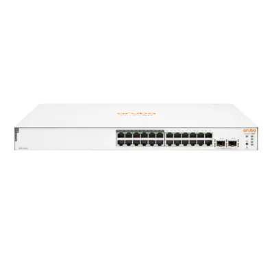 Zdjęcie produktu dla HPE Aruba Networking Networking Instant On Switch 24p Gigabit CL4 PoE 2p SFP 195W 1830, Zarządzany, L2, Gigabit Ethernet (10/100/1000), Obsługa PoE, Możliwości montowania w stelażu, 1U