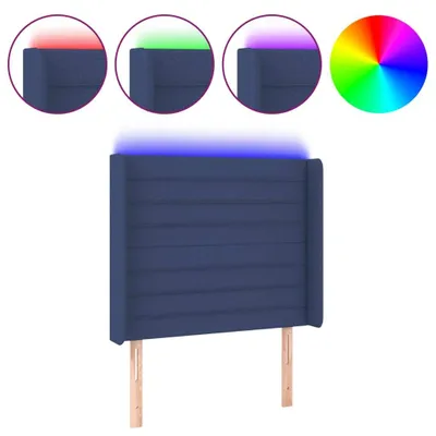 Immagine prodotto di Testiera a LED Blu 93x16x118/128 cm in Tessuto